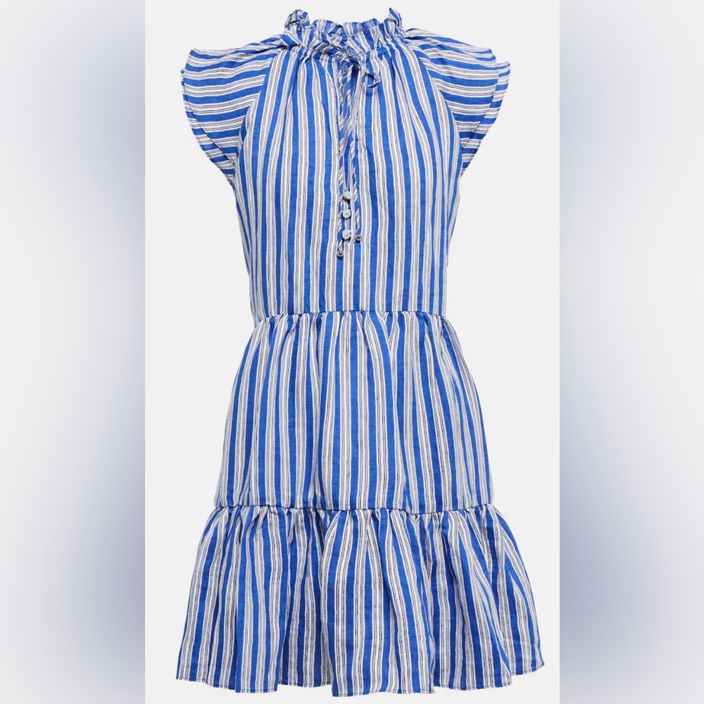 Veronica Beard Blue and White Striped Mini Dress - Picture 4 of 6
